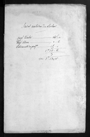 Collection du greffe. Baptêmes, mariages, sépultures, 1778