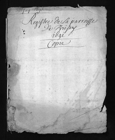 Collection du greffe. Baptêmes, mariages, sépultures, 1691
