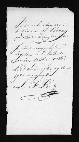 Collection du greffe. Baptêmes, mariages, sépultures, 1781