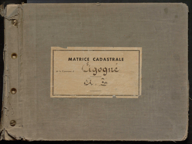 Table des comptes de la matrice. Comptes actifs personnes morales et A - Z.