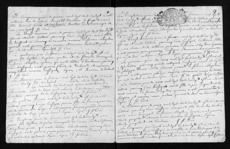 Baptêmes, mariages, sépultures, 1717