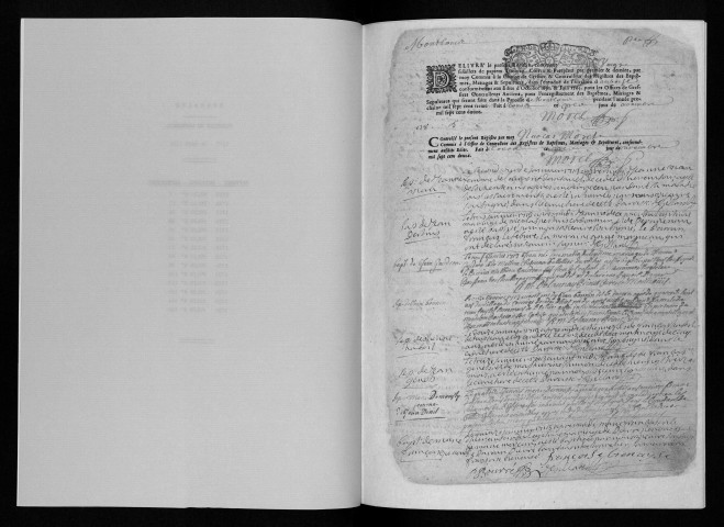 Collection communale. Baptêmes, mariages, sépultures, 1713-1726