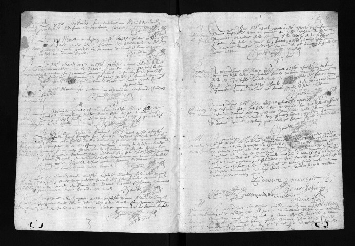 Collection du greffe. Baptêmes, mariages, sépultures, 1668-16 mars 1670