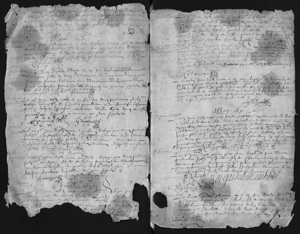 Collection communale. Baptêmes, 1630-janvier 1668