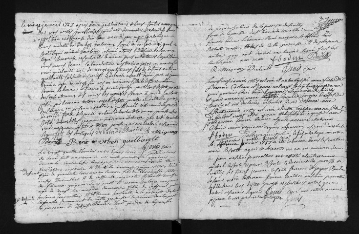 Collection du greffe. Baptêmes, mariages, sépultures, 1757