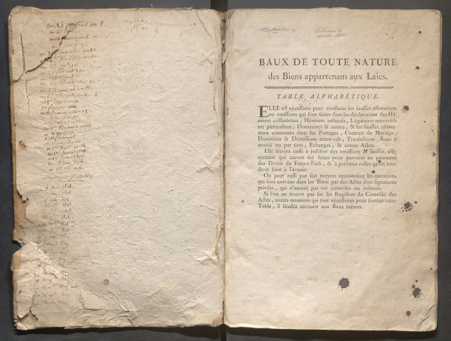 Table des baux de toute nature – N° d'origine : 3