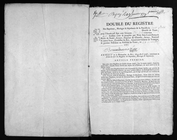 Baptêmes, mariages, sépultures, 1778