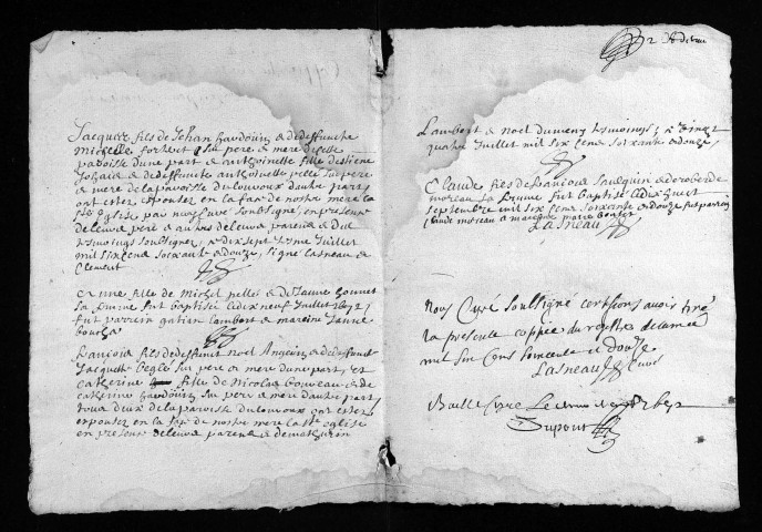 Collection du greffe. Baptêmes, mariages, sépultures, 1672 - Les années 1670-1671 sont lacunaires dans cette collection
