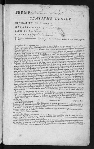 Centième denier et insinuations suivant le tarif (25 avril 1747-24 mai 1748)
