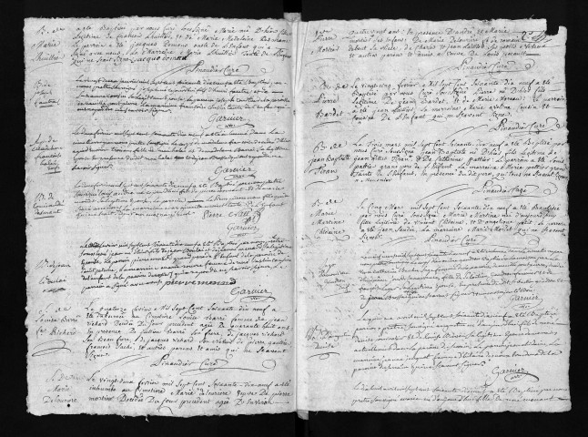 Baptêmes, mariages, sépultures, 1779