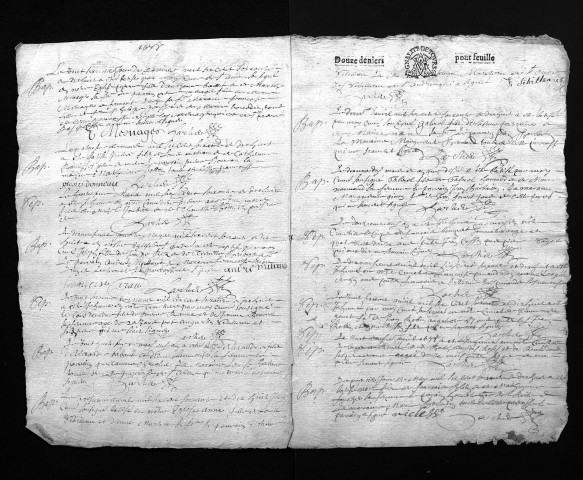 Collection du greffe. Baptêmes, mariages, sépultures, 1678 - Les années 1676-1677 sont lacunaires dans cette collection