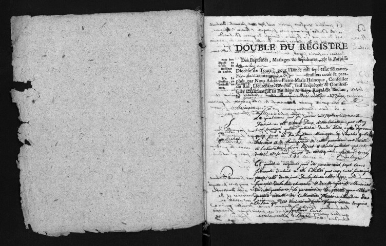 Collection du greffe. Baptêmes, mariages, sépultures, 1778