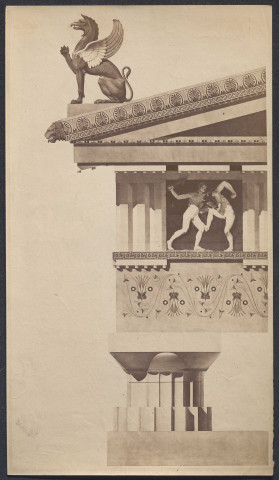 Terracine. Temple d'Anxur : photographie d'un dessin de Benjamin Chaussemiche.