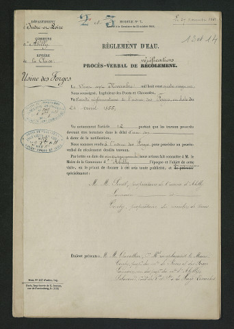Procès-verbal de vérification de l'arrêté de 1855 (27 novembre 1881)