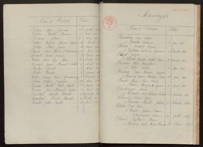 Naissances, mariages, décès