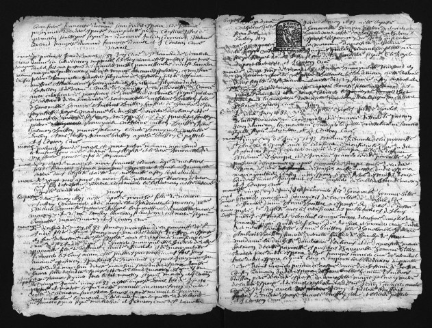 Collection du greffe. Baptêmes, mariages, sépultures, 1683 - L'année 1682 est lacunaire dans cette collection