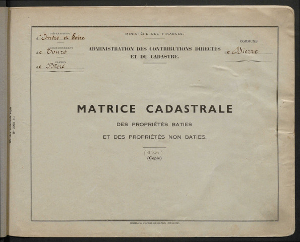 Table des comptes de la matrice. Comptes actifs personnes morales et A - Ga.