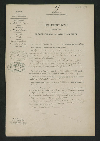 Procès-verbal de visite (20 novembre 1873)