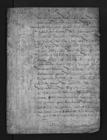 Collection du greffe. Baptêmes, mariages, sépultures, 1670-février 1671
