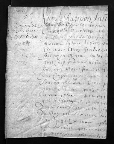 Collection du greffe. Baptêmes, mariages, sépultures, 1701