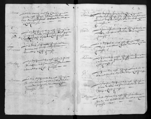 Collection communale. Baptêmes, 1654-1667 ; mariages 1654-1667 ; baptêmes, mariages, sépultures, 1668-1670