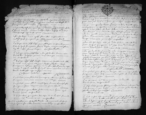 Collection du greffe. Baptêmes, mariages, sépultures, 1730