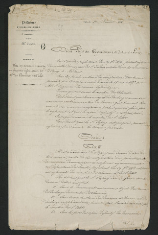 Travaux réglementaires. Mise en demeure d'exécution (29 février 1856)