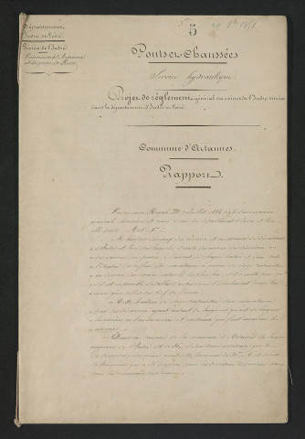 Documents relatifs au règlement d'eau des moulins d'Artannes et de Pont de Ruan (1851-1852)