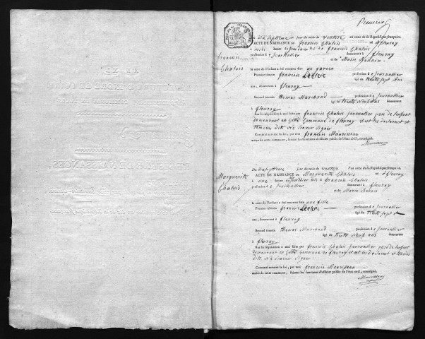 Fleuray. Naissances, mariages, décès, an XI-1822 (date de rattachement à la commune de Cangey).