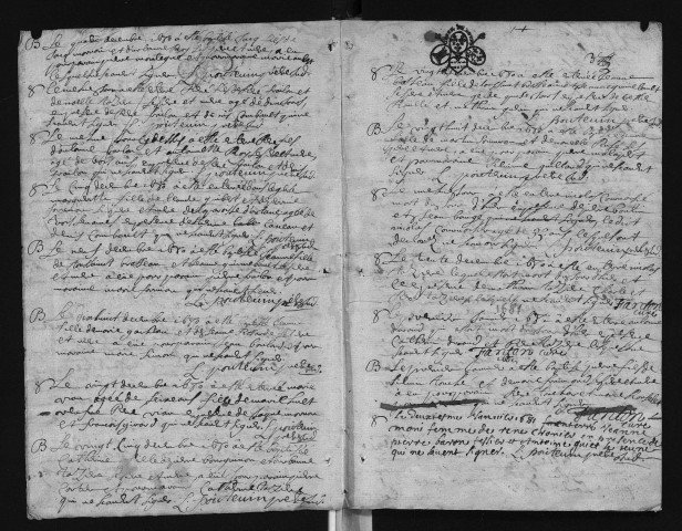 Collection communale. Baptêmes, mariages, sépultures, 1680-1699 (les années 1698 et 1699 se trouvent avant 1697)
