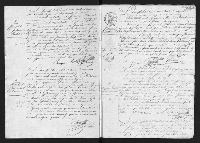 Décès, 1833-1862 - Lacune : actes n° 13 à 18 de l'année 1841