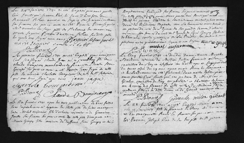 Baptêmes, mariages, sépultures, 1741