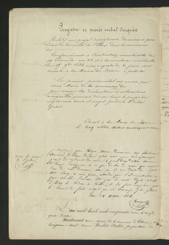 Documents relatifs au règlement d'eau de plusieurs moulins (1850-1852)
