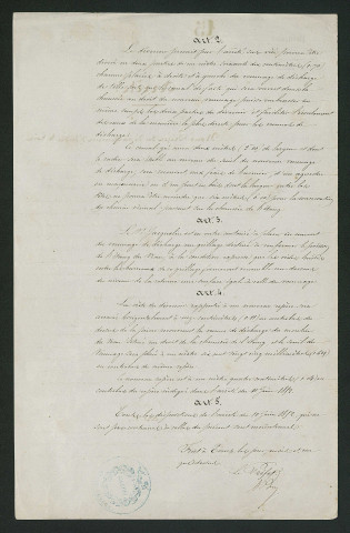 Arrêté autorisant la suppression de la bonde de l'étang de Veau et la construction d'un vannage de décharge (24 mars 1853)