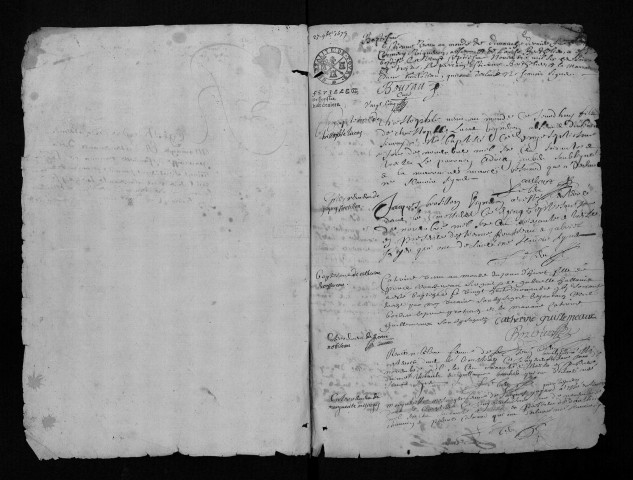 Collection communale. Baptêmes, mariages, sépultures, 1673-1679