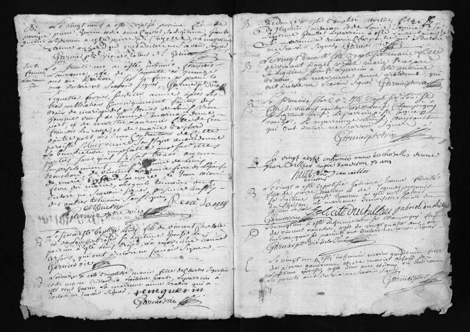 Baptêmes, mariages, sépultures, 1743