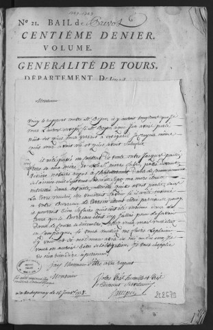 Centième denier et insinuations suivant le tarif (1er janvier 1767-31 octobre 1769)