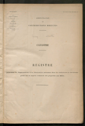 Augmentations et diminutions, 1912-1914 ; matrice des propriétés foncières, fol. 1331 à 1444 ; table alphabétique des propriétaires.