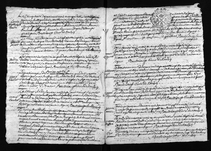 Collection du greffe. Baptêmes, mariages, sépultures, 1726-1727 - Les années 1711-1725 sont lacunaires dans cette collection