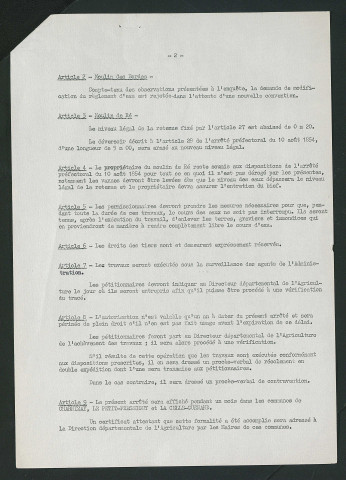 Arrêté préfectoral portant modification du règlement d'eau de la rivière de l'Aigronne (30 avril 1975)