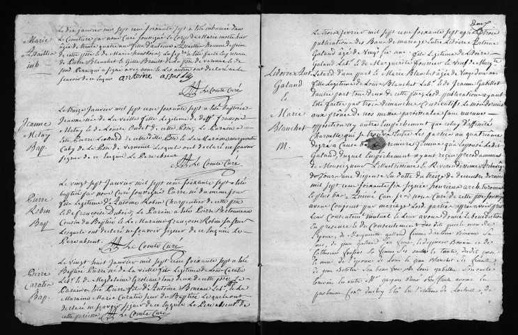 Baptêmes, mariages, sépultures, 1767