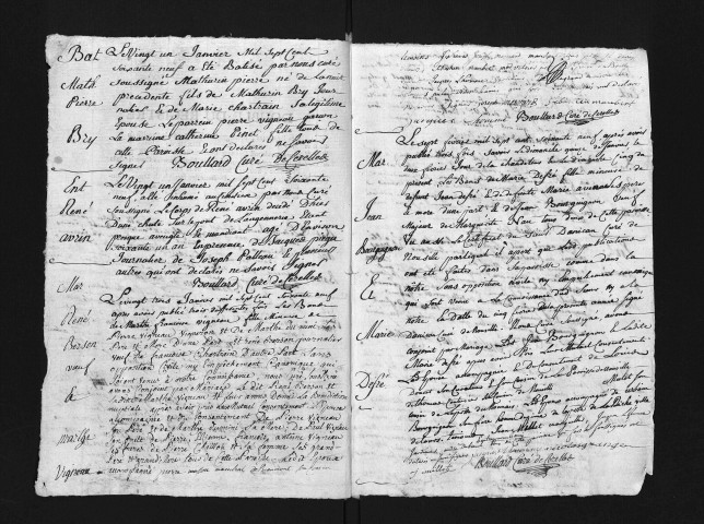 Collection du greffe. Baptêmes, mariages, sépultures, 1769