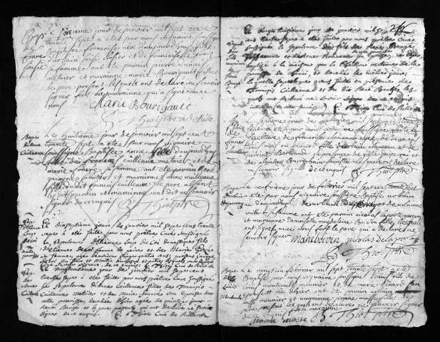 Baptêmes, mariages, sépultures, 1737 - Les années 1714-1736 sont lacunaires dans la collection du greffe