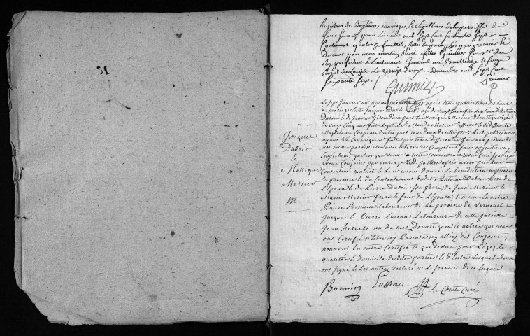 Baptêmes, mariages, sépultures, 1767