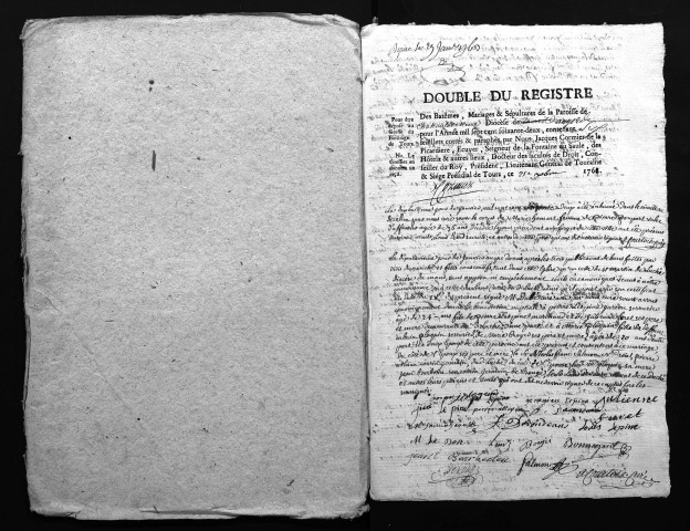 Collection du greffe. Baptêmes, mariages, sépultures, 1762