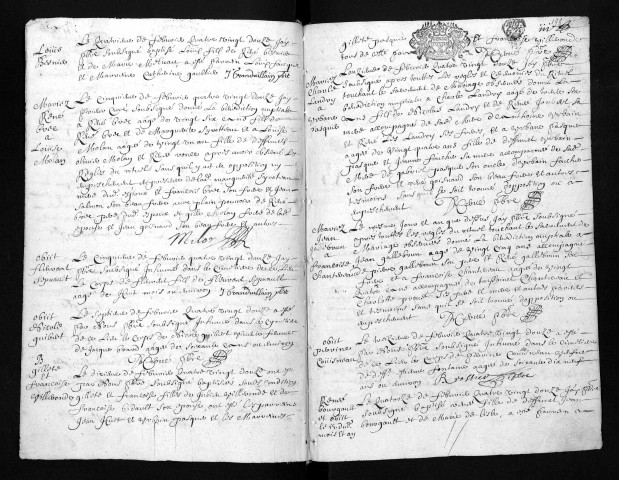 Collection communale. Baptêmes, mariages, sépultures, 1692-janvier 1700