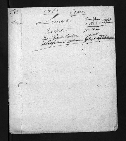 Collection du greffe. Baptêmes, mariages, sépultures, 1762