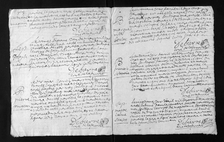 Collection du greffe. Baptêmes, mariages, sépultures, 1737 - Les années 1709-1736 sont lacunaires dans cette collection