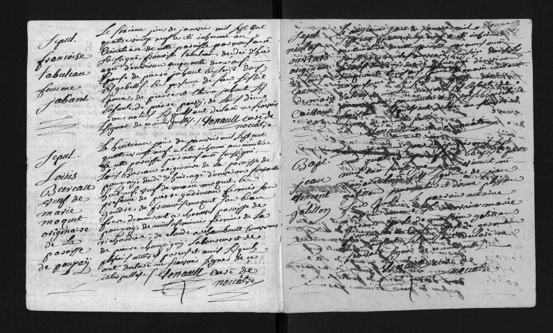 Collection du greffe. Baptêmes, mariages, sépultures, 1789