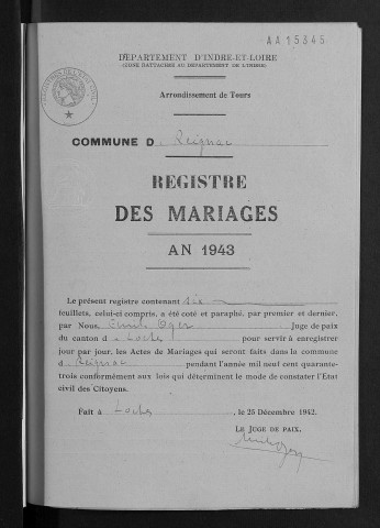 Mariages, 1943